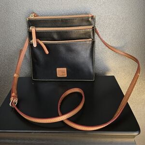 Dooney & Bourke Black Crossbody with Tan Accents